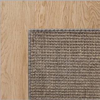 Heavy Ribbed Granite Sisal with Slate Wool Overlock Border 2.4(L) x 1.7(W)